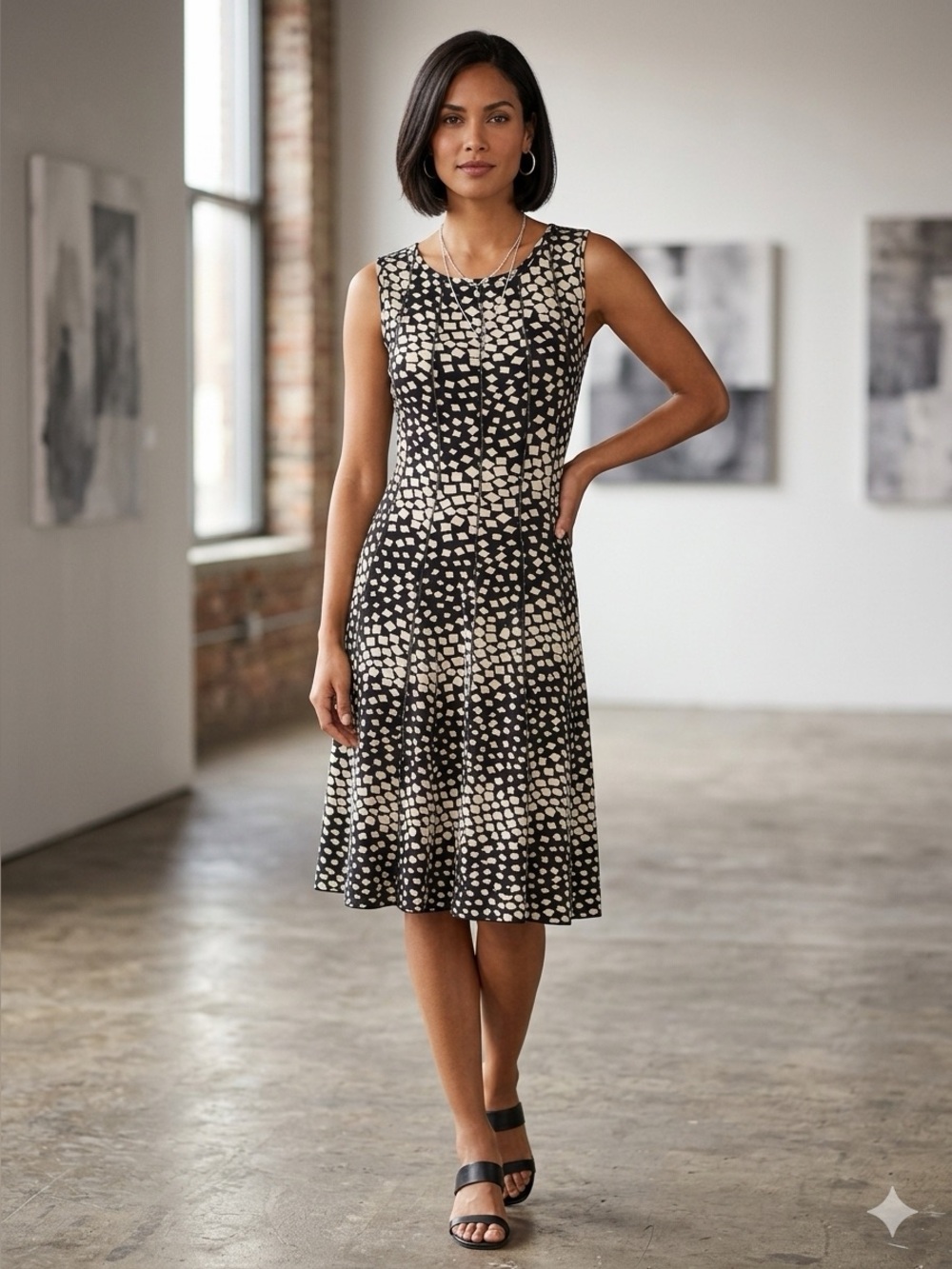 FOREVER GEOMETRIC TANK DRESS